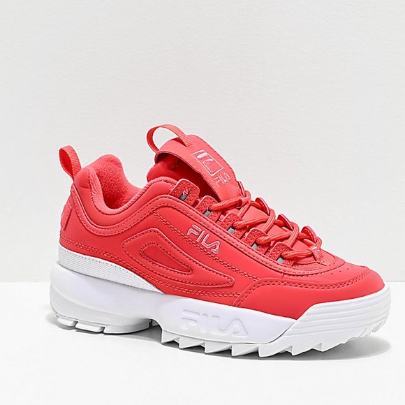 FILA Premium Leather Reflective Platform Sneakers